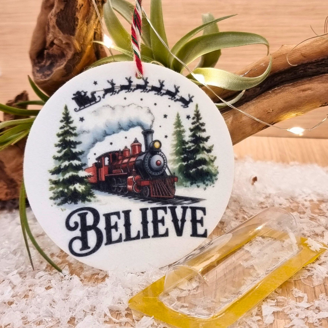 Believe Christmas Decoration with Money Holder | Festive Train Ornament