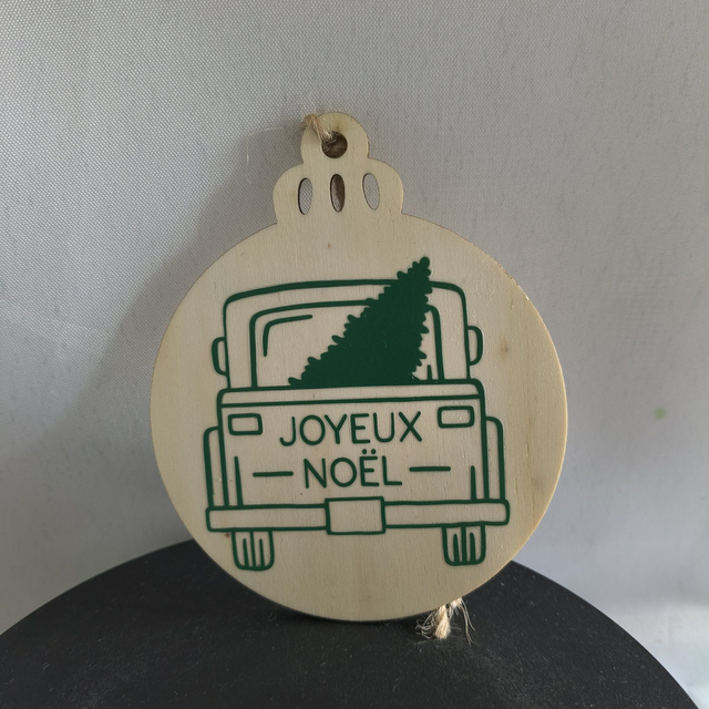 Noël boule voiture verte