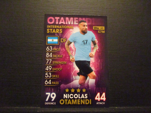 Nicolas Otamendi - International Stars Match Attax 101 Original Trading Card