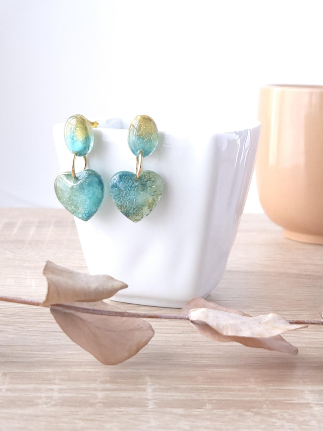 Boucles d'oreilles cœurs acidulés