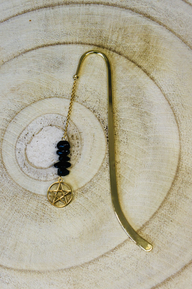 Marque page personnalisable pentacle doré