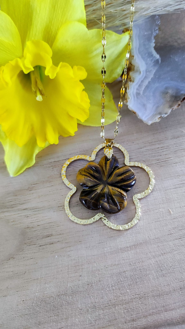 Collier "Flower" Oeil de tigre