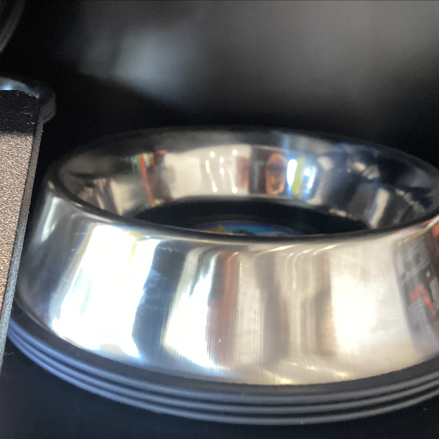 Large chrome bowls rubber base