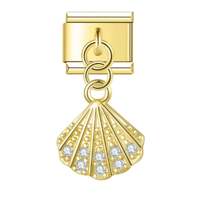 Charm Conchita con Brillos Dorado