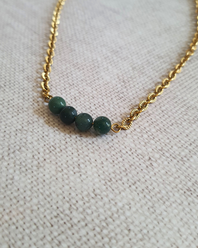 Collier Agate mousse - Déesse 