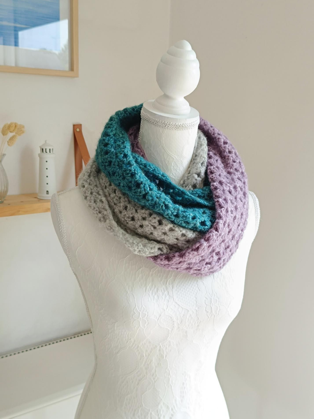Écharpe Infinie DIVINE en Crochet - Fait Main 