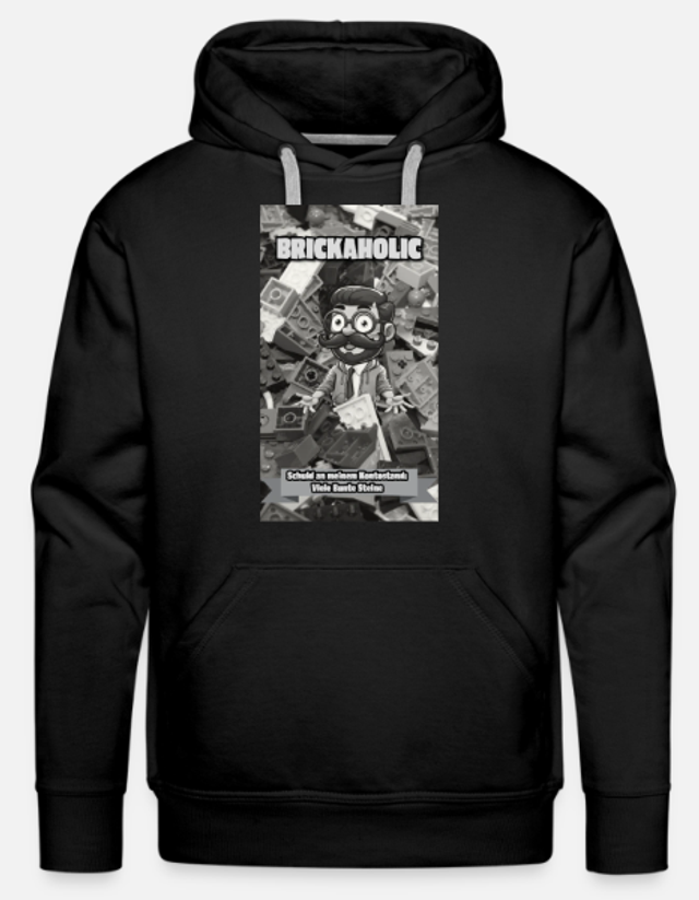 Brickaholic, Grau - Organic Hoodie Damen