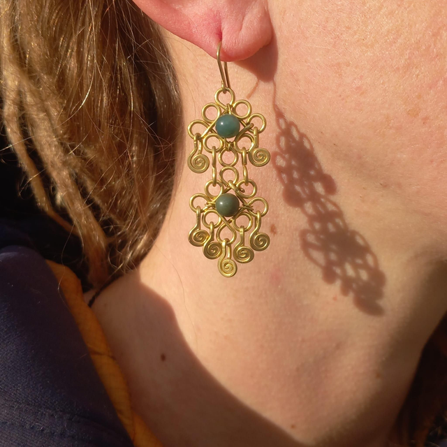 Boucles Laiton &amp; agathe