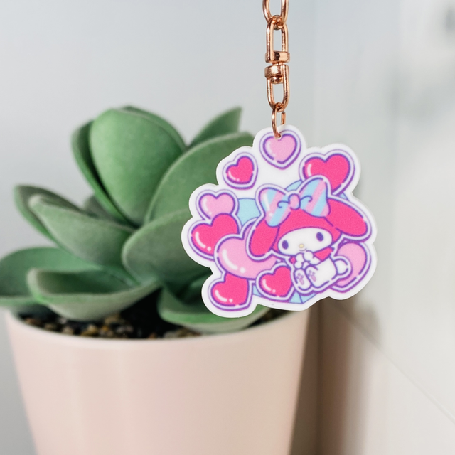 Porte-clés Plat Melody Bubble Heart