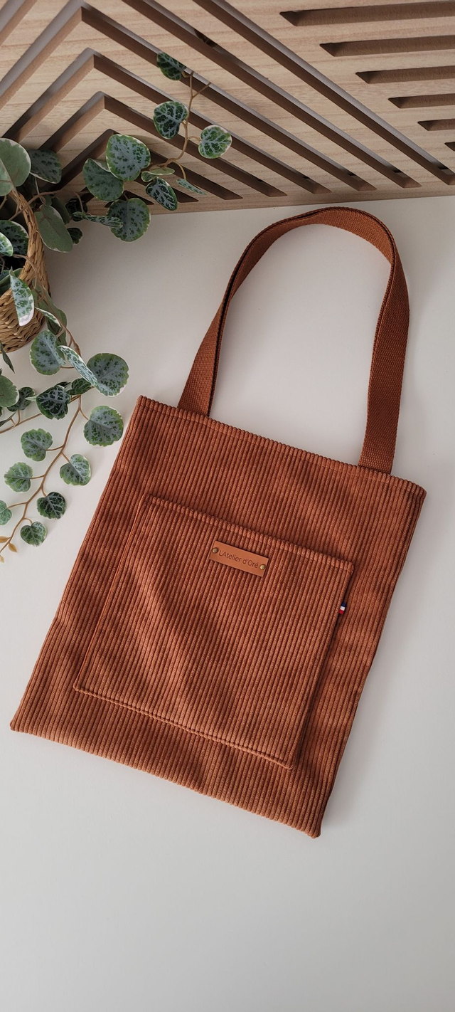 Tote bag MILO velours rouille