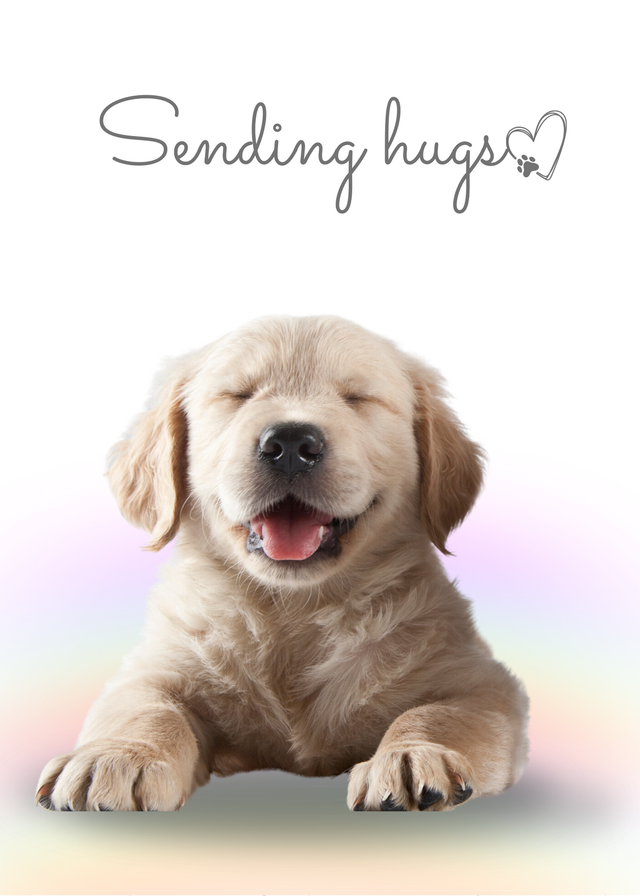 'Sending hugs' card