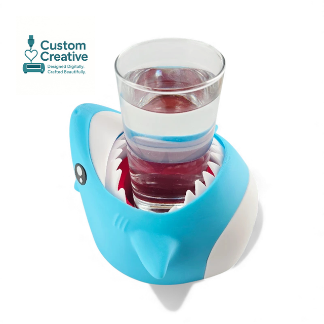 Shark Drinks Holder – 3D Printed Can &amp; Glass Holder with Closing Teeth