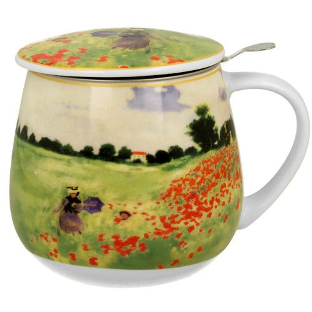 Taza de Monet, de porcelana fina, con tapa, de 0,40 l. Incluye filtro de acero inoxidable, en caja de regalo. *263