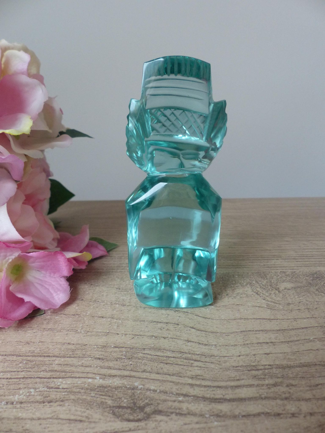 Sculpture Vintage en Verre Poli – Art Inca Maya Aztèque – Figurine de Guerrier ou Dieu – Fabriquée au Mexique – Objet de Collection Rare