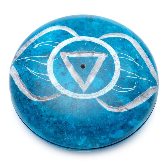 Galet pierre stéatite sculptée - Turquoise