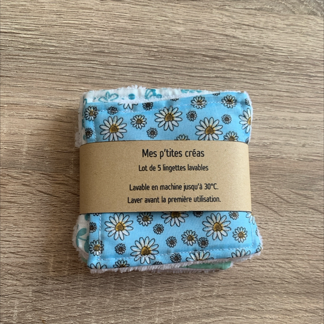 Lot de 5 lingettes lavables
