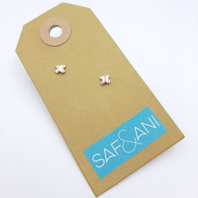 Rose Gold Criss Cross Studs