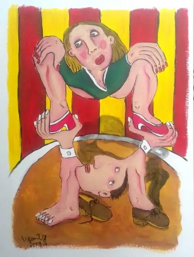 Scène d'amour au cirque