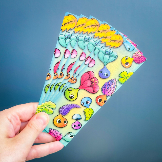 MARQUE-PAGE P'tites pousses / plastifié brillant recto verso différent