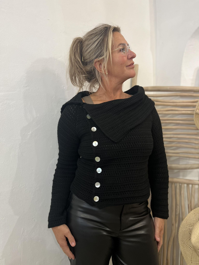 Zara Off Shoulder Trui Black One Size