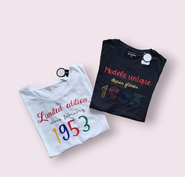 T-shirt mois et année de naissance