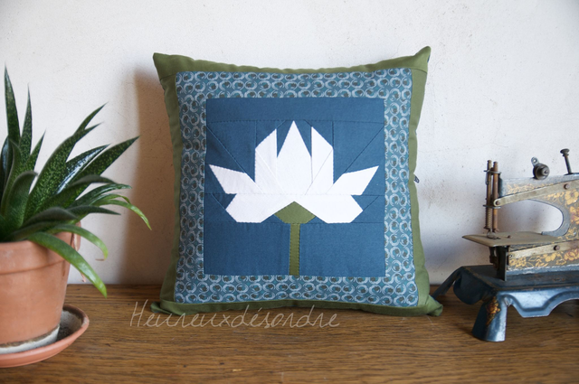 Housse de coussin patchwork