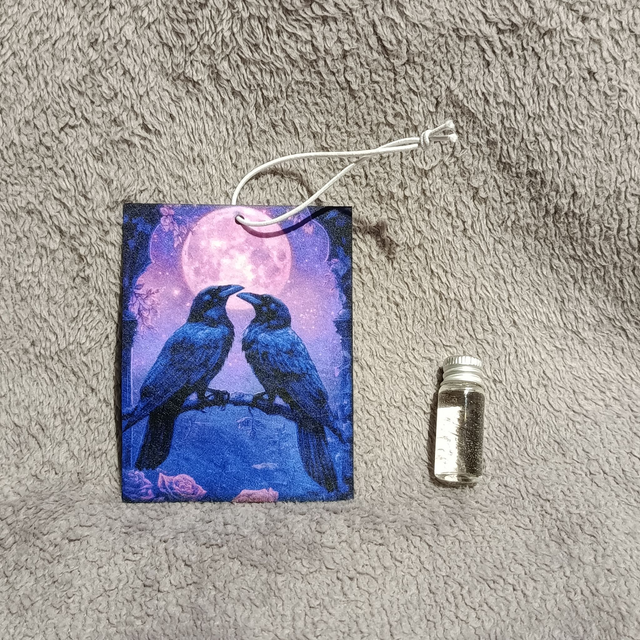 Corbeau couple - sublimés des deux côtés avec fiole de fragrance