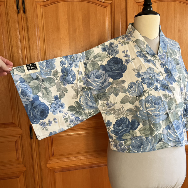 Kimono fleurs bleues