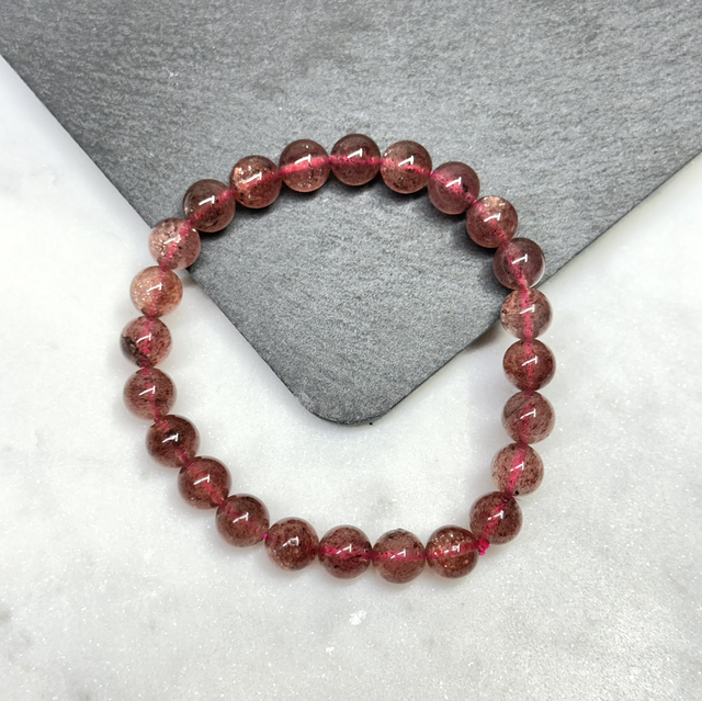 Strawberry Quartz Bracelet (8mm)