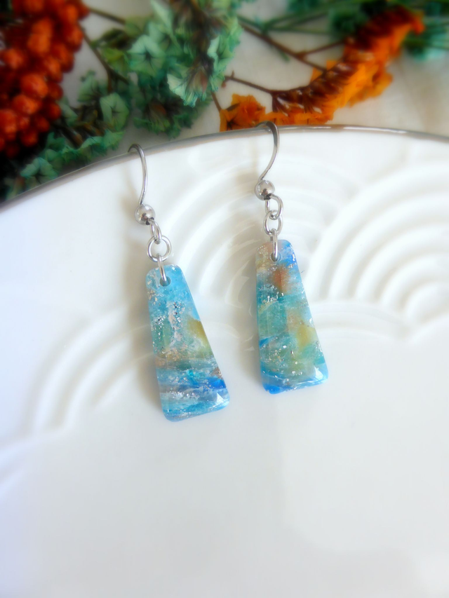 Boucles d'oreilles petit trapèze - Reflets Marins