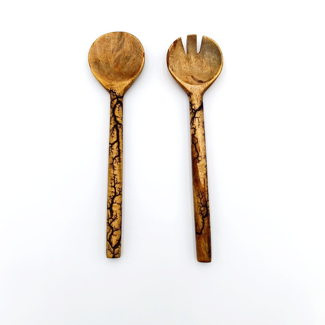 Couverts à salade en manguier 