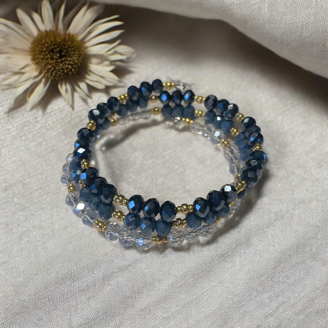 Bracelet à mémoire de forme (bleu - transparent)
