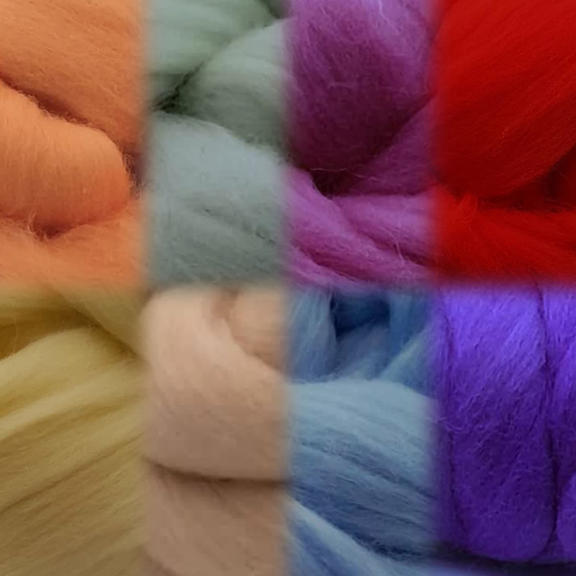 Dyed Merino wool top 22micron 25g
