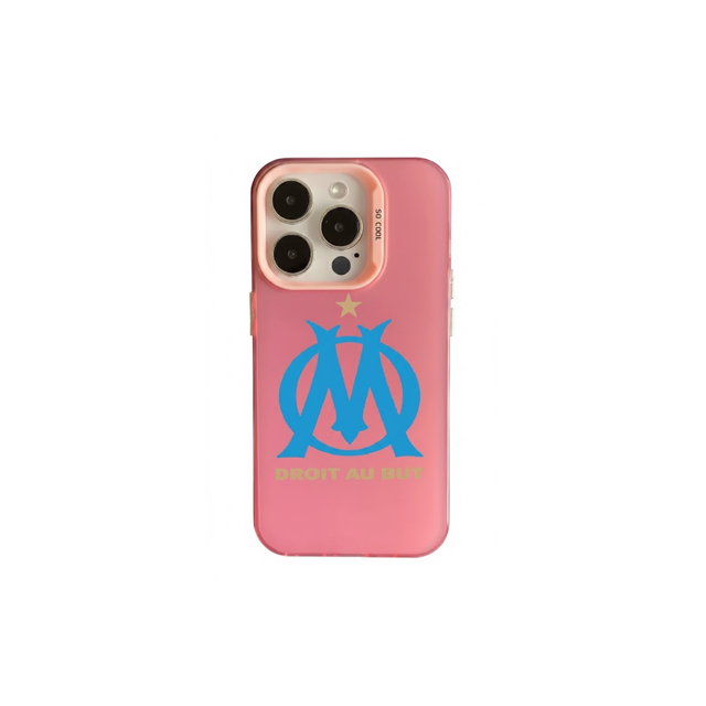 Coque Iphone 15  OM Rose "Droit au But" - Style et Protection pour les Fans
