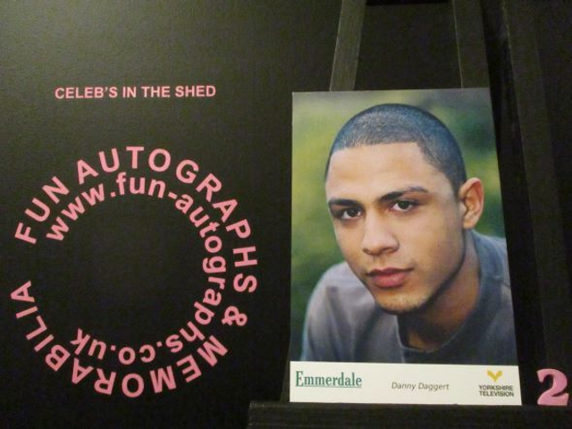 Cleveland Campbell (Danny Daggert) Original Emmerdale Yellow Tv Logo Cast Card (2)