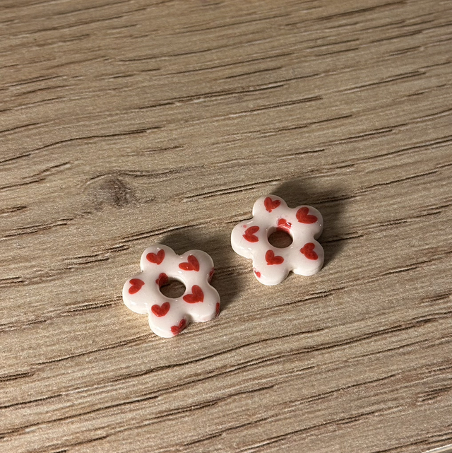 Fleurs mini Noa motif cœurs 