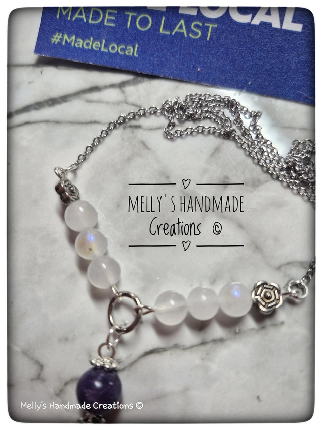 Rainbow Moonstone and Unicorn Pendant