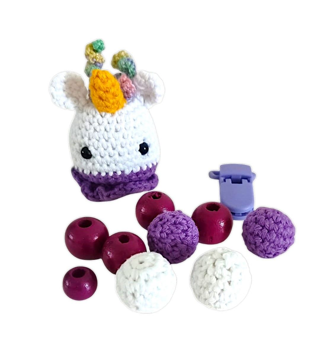 Attache-sucette licorne à personnaliser