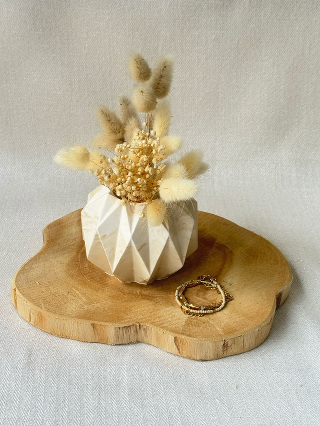 Soliflore facetté – Marbré crème