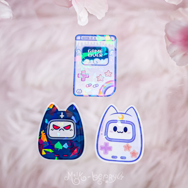 Autocollants Kawaii Gaming | Console de jeu Chat | Gameboy yumekawaii