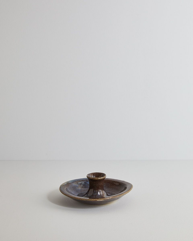 Candle stick holder in blue mist