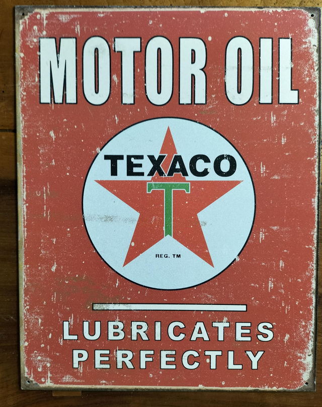Plaque metal / Texaco / aspect vintage / occasion T.B.E