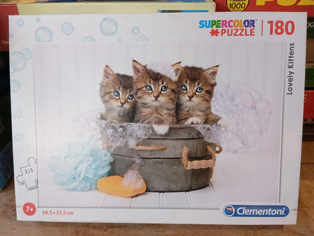 Puzzle Clementoni 180 pièces chatons baignoire 