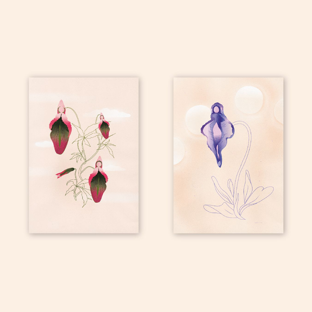 Lot de 2 Vulves Fleuries