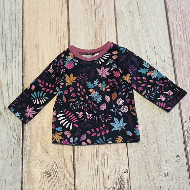 Langarmshirt, Blätter, Größe 74