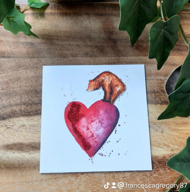 Bear &amp; Heart Greeting Card