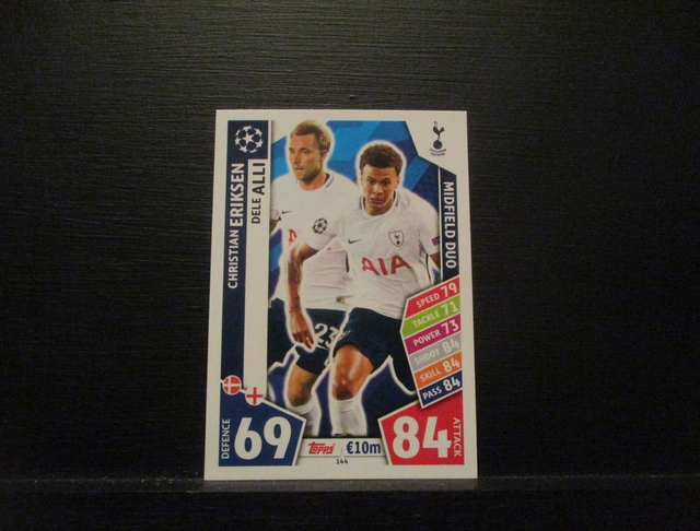 Christian Eriken / Dele Alli - UEFA Champions League Match Attax 2017/18 Original Trading Card #144