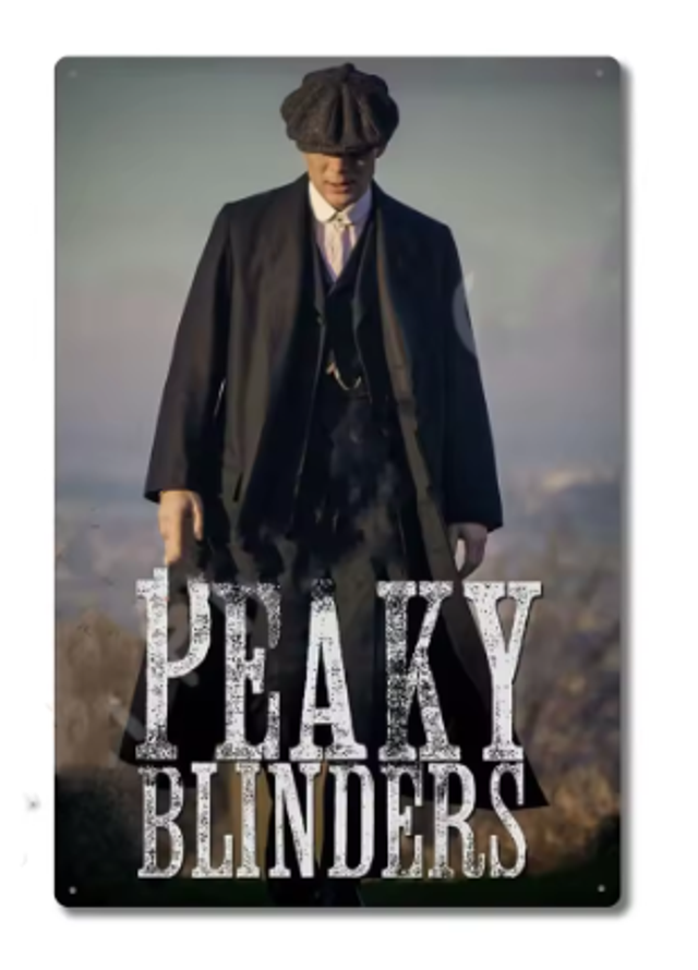 Vintage metalen bordjes Peaky Blinders (30x20cm)