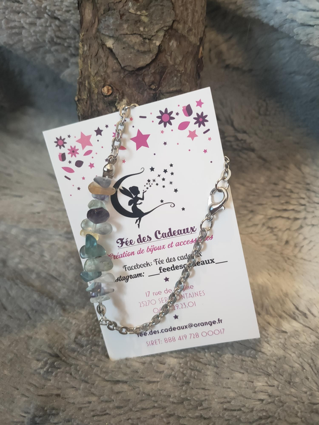 Gourmette Rock &amp; Steel Fluorite