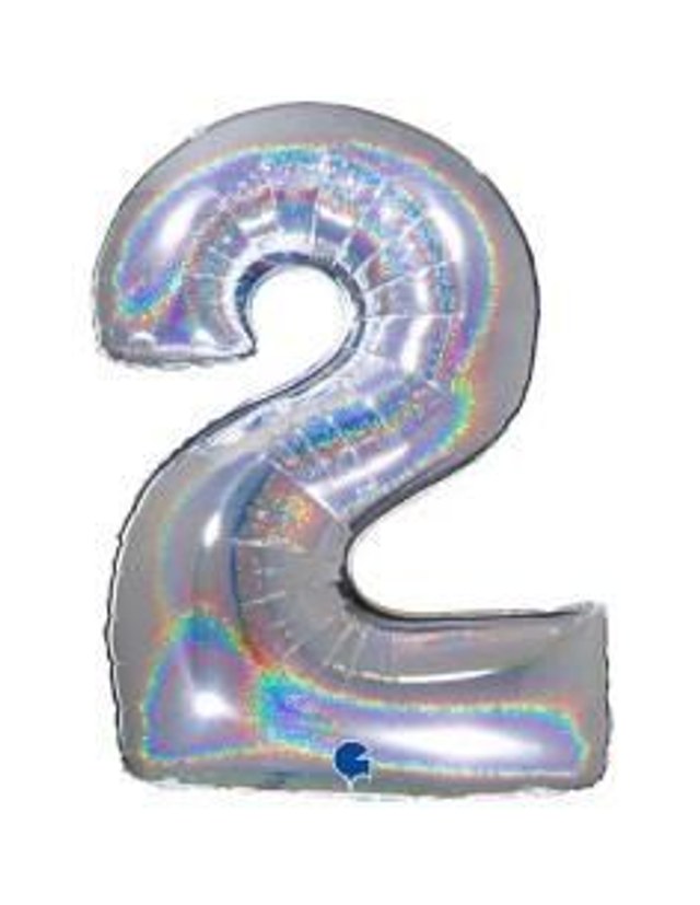 Numero 2 Holografico Argento 